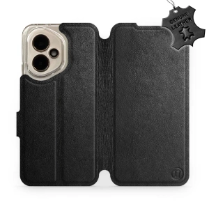 Etui ze skóry naturalnej do Huawei Honor 400 - wzór Black Leather