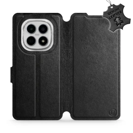 Etui ze skóry naturalnej do Xiaomi Redmi Note 15 4G - wzór Black Leather