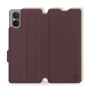 Etui Soft Touch do Sony Xperia 5 V - wzór Matowy burgund z platyną