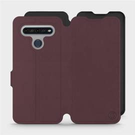 Etui Soft Touch do LG K61 - wzór Matowy burgund z czernią