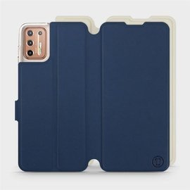 Etui Soft Touch do Motorola Moto G9 Plus - wzór Głęboki granat z platyną