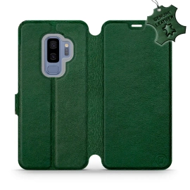 Etui ze skóry naturalnej do Samsung Galaxy S9 Plus - wzór Green Leather