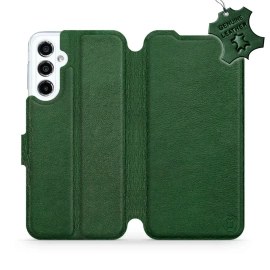 Etui ze skóry naturalnej do Samsung Galaxy M34 5G - wzór Green Leather