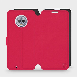 Etui Soft Touch do Motorola Moto G6 - wzór Żywa czerwień z czernią