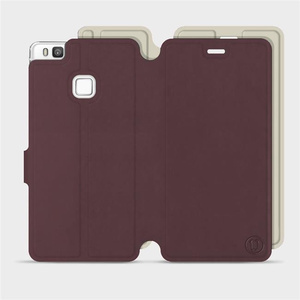 Etui Soft Touch do Huawei P9 Lite - wzór Matowy burgund z platyną