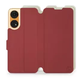 Etui Soft Touch do OPPO Reno 8T 5G - wzór Zachodząca czerwień z platyną