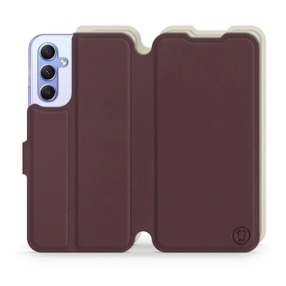 Etui Soft Touch do Samsung Galaxy A34 5G - wzór Matowy burgund z platyną