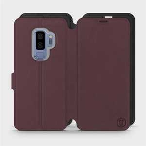 Etui Soft Touch do Samsung Galaxy S9 Plus - wzór Matowy burgund z czernią