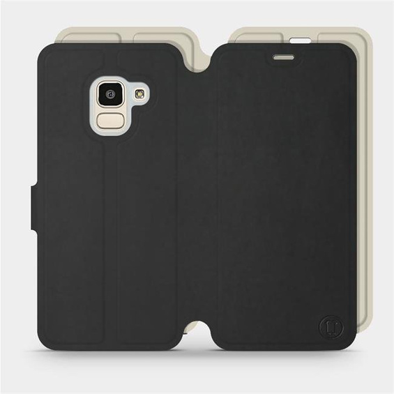 Etui Soft Touch do Samsung Galaxy J6 2018 - wzór Satynowa czerń z platyną