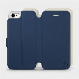 Etui Soft Touch do Apple iPhone SE 2022 - wzór Głęboki granat z platyną