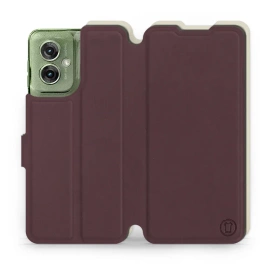 Etui Soft Touch do Motorola Moto G55 5G - wzór Matowy burgund z platyną