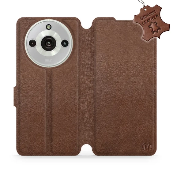 Etui ze skóry naturalnej do Realme 11 Pro - wzór Brown Leather