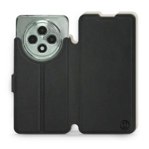 Etui Soft Touch do OPPO Reno12 FS 5G - wzór Satynowa czerń z platyną