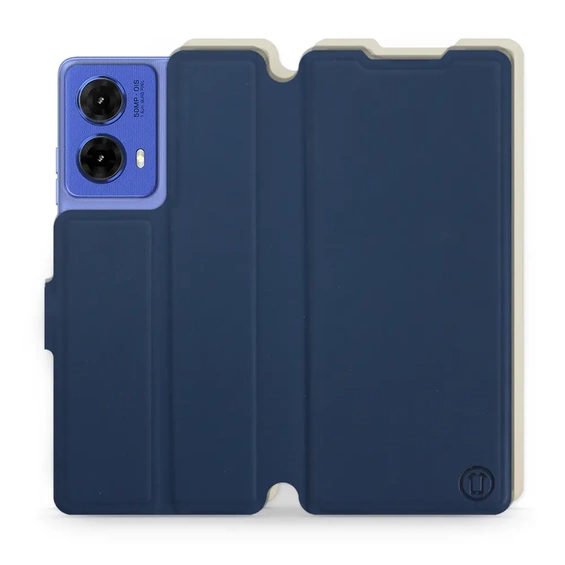 Etui Soft Touch do Motorola Moto G85 5G - wzór Głęboki granat z platyną