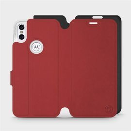 Etui Soft Touch do Motorola One - wzór Zachodząca czerwień z czernią