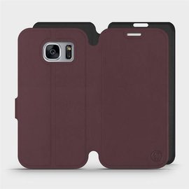 Etui Soft Touch do Samsung Galaxy S7 Edge - wzór Matowy burgund z czernią