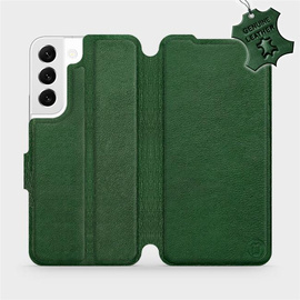 Etui ze skóry naturalnej do Samsung Galaxy S22 - wzór Green Leather