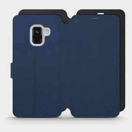Etui Soft Touch do Samsung Galaxy A8 2018 - wzór Głęboki granat z czernią
