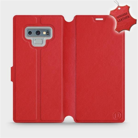 Etui ze skóry naturalnej do Samsung Galaxy Note 9 - wzór Red Leather