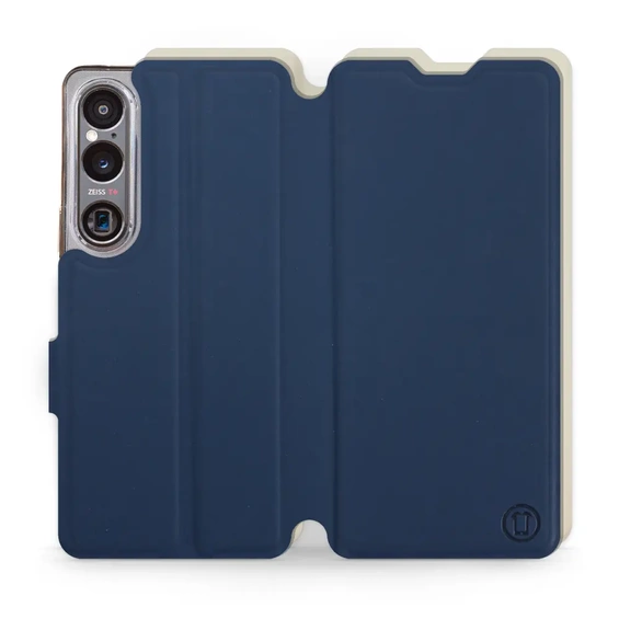 Etui Soft Touch do Sony Xperia 1 VI - wzór Głęboki granat z platyną
