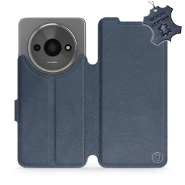 Etui ze skóry naturalnej do Xiaomi Redmi A3 - wzór Blue Leather