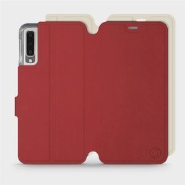 Etui Soft Touch do Samsung Galaxy A7 2018 - wzór Zachodząca czerwień z platyną