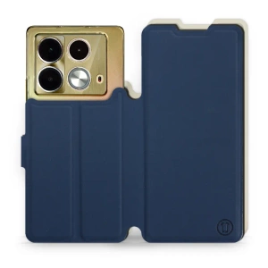 Etui Soft Touch do Infinix Note 40 - wzór Głęboki granat z platyną