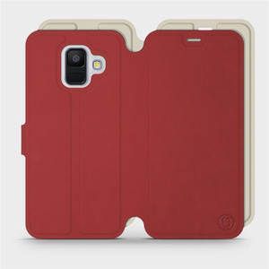 Etui Soft Touch do Samsung Galaxy A6 2018 - wzór Zachodząca czerwień z platyną