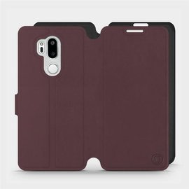 Etui Soft Touch do LG G7 ThinQ - wzór Matowy burgund z czernią