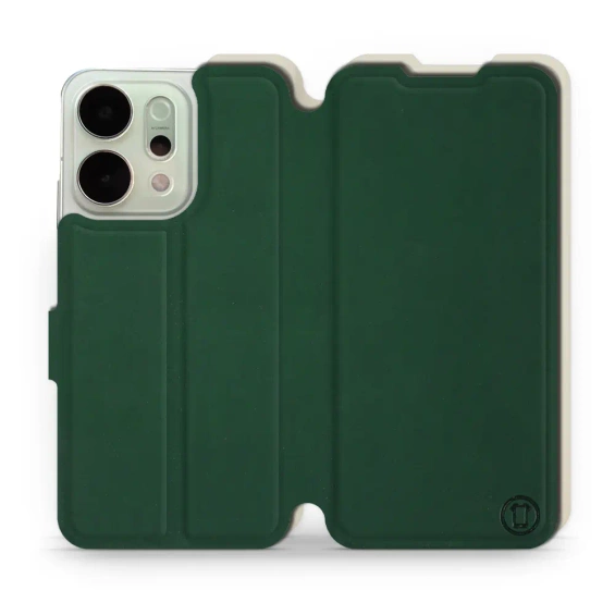 Etui Soft Touch do OPPO Reno 14 Pro 5G - wzór Miejska zieleń z platyną