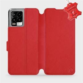 Etui ze skóry naturalnej do Realme 8 Pro - wzór Red Leather