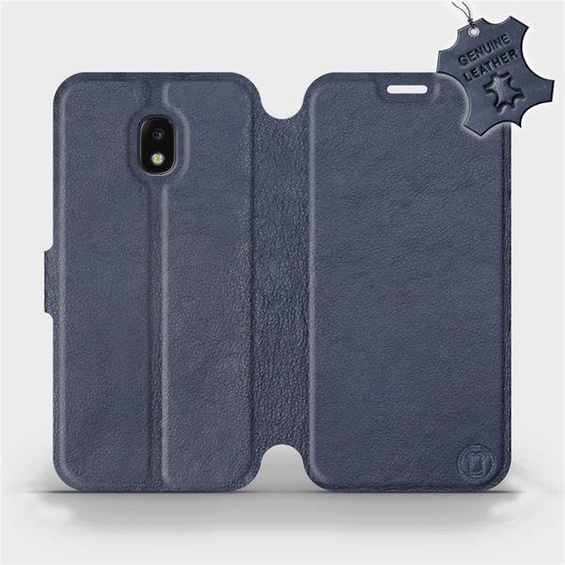 Etui ze skóry naturalnej do Samsung Galaxy J3 2017 - wzór Blue Leather