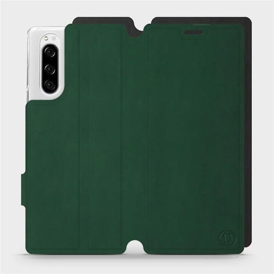 Etui Soft Touch do Sony Xperia 5 - wzór Miejska zieleń z czernią