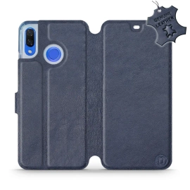 Etui ze skóry naturalnej do Huawei Nova 3 - wzór Blue Leather
