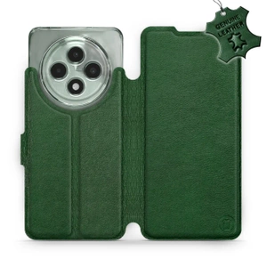 Etui ze skóry naturalnej do OPPO Reno12 FS 5G - wzór Green Leather