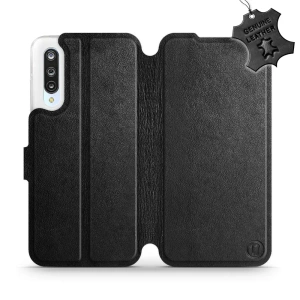 Etui ze skóry naturalnej do Xiaomi Mi 9 Lite - wzór Black Leather