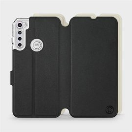 Etui Soft Touch do Motorola One Fusion Plus - wzór Satynowa czerń z platyną