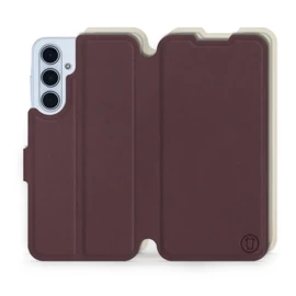 Etui Soft Touch do Samsung Galaxy M35 5G - wzór Matowy burgund z platyną