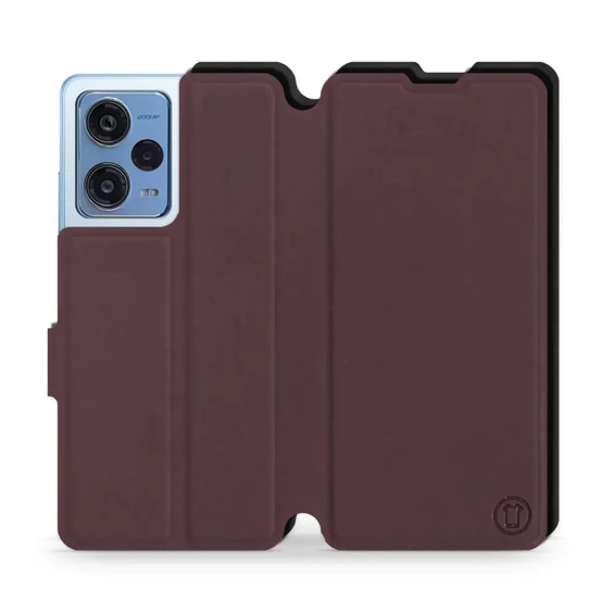 Etui Soft Touch do Xiaomi Redmi Note 12 Pro Plus 5G - wzór Matowy burgund z czernią