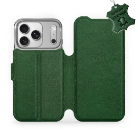 Etui ze skóry naturalnej do Apple iPhone 17 Pro - wzór Green Leather