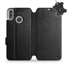 Etui ze skóry naturalnej do Huawei Honor 8X - wzór Black Leather