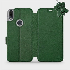 Etui ze skóry naturalnej do Asus Zenfone Max Pro M1 ZB602KL - wzór Green Leather