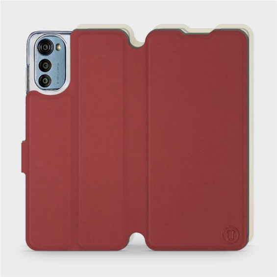 Etui Soft Touch do Motorola Moto E32 - wzór Zachodząca czerwień z platyną