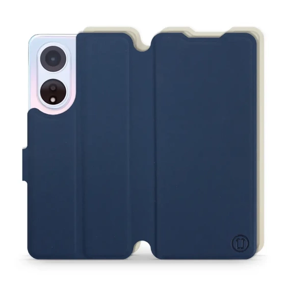 Etui Soft Touch do OPPO A98 5G - wzór Głęboki granat z platyną