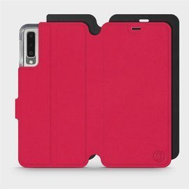 Etui Soft Touch do Samsung Galaxy A7 2018 - wzór Żywa czerwień z czernią