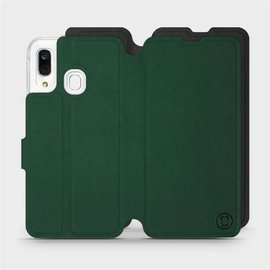 Etui Soft Touch do Samsung Galaxy A40 - wzór Miejska zieleń z czernią