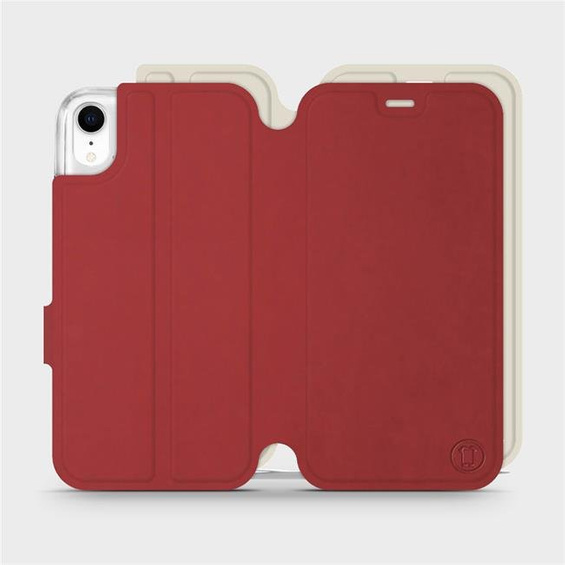 Etui Soft Touch do Apple iPhone XR - wzór Zachodząca czerwień z platyną