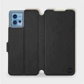 Etui Soft Touch do Motorola Moto G72 - wzór Satynowa czerń z platyną