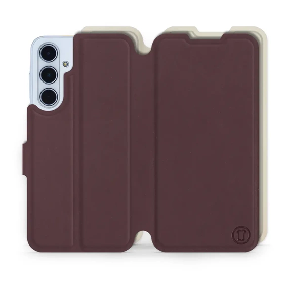 Etui Soft Touch do Samsung Galaxy M35 5G - wzór Matowy burgund z platyną