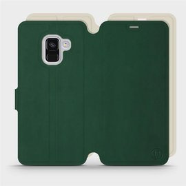 Etui Soft Touch do Samsung Galaxy A8 2018 - wzór Miejska zieleń z platyną